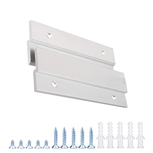 Image of French Cleat Picture Hanger, Aluminum Z Hanger Interlocking Wall Mounting Bracket Hardware Kit Z Clips for Hanging Wall Painting, Mirrors, Panels, Artwork, Cabinet, Whiteboard (4inch-8Pairs)