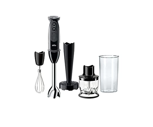 Braun Multiquick 5 Vario Hand Blender (SS Blending Shaft+1.5C Chopper+ Masher + Whisk+ Beaker), MQ5027, Black by Braun - Used condition - US$66.59