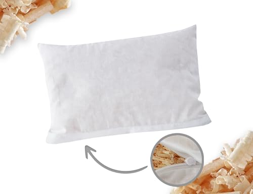 Heubergshop Zirbenkissen 30x20cm - Gefüllt mit Zirben - Kleines Kissen mit Zirbenflocken/Zirbenspäne, Reißverschluss (W-20x30)