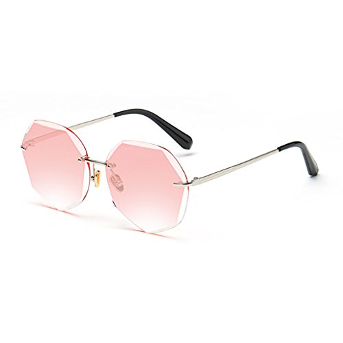 TangMengYun Gafas de Sol poligonales Vintage Gafas de Sol Harajuku sin Marco Gradiente de protección UV (Color : B)