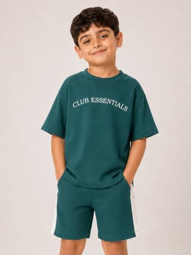 Image of Nap Chief Kids Cotton Chill Club Essentials Printed Co ord Sets for Boys & Girls, T Shirt and Shorts for Casual Wear