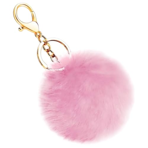 Porte-clés pompon doré rose, une idée cadeau parfaite pour sac