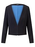 Länge: ca 50cm APART Blazer aus einer leicht körnigen Ware mit tiefem V- Ausschnitt und verdecktem Hakenverschluss, nachtblau, 38