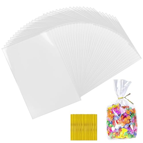 100 Piezas Bolsas de Celofán Transparente, 30 x 20 cm Bolsa Celofan Transparente con 100 cintas metálicas, bolsas plastico transparente, para envolver galletas pastel de chocolate confitería 100 Piezas Bolsas de Celofán Transparente, 30 x 20 cm Bolsa Celofan Transparente con 100 cintas metálicas, bolsas plastico transparente, para envolver galletas pastel de chocolate confitería