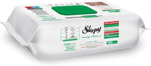 Sleepy Reinigungstücher 6 x 100 Stück streifenfreie natürliche Formel Einweg-Reinigungstücher ohne Abspülen Vielseitig Glas Küche Bad Elektronik und mehr. Grün