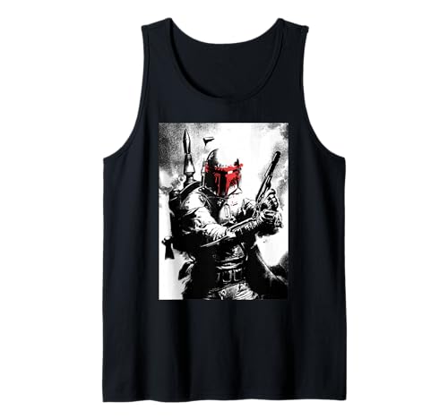 Débardeur Star Wars Boba Fett avec portrait de masque rouge pour homme