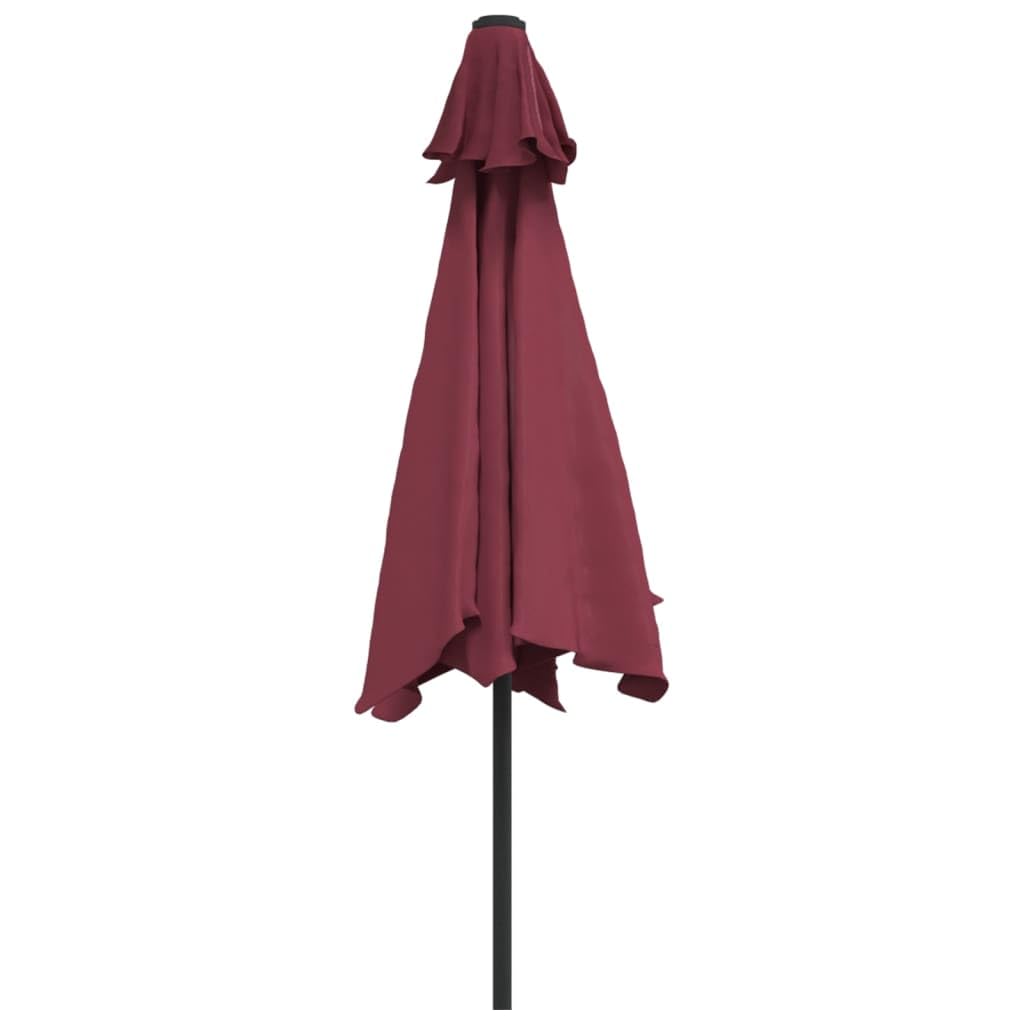 Ombrellone da 300 cm, colore rosso bordeaux, grande ombrellone da giardino pieghevole, con manovella e asta in metallo, ombrellone rotondo con 6 stecche, per giardino, balcone, terrazza
