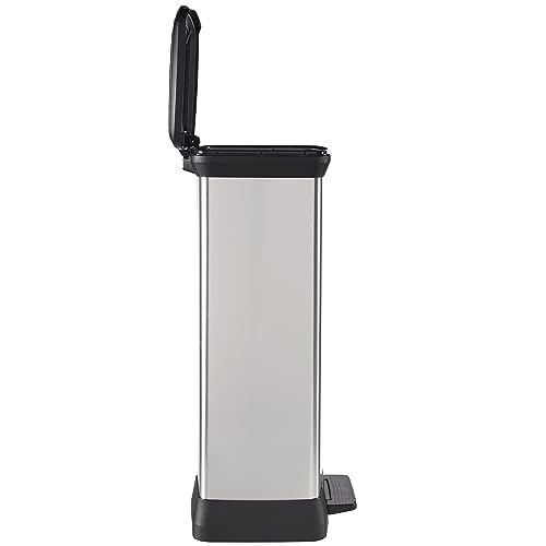 Cubo de basura rectangular Curver Deco Bin 50 litros plateado miniatura 3
