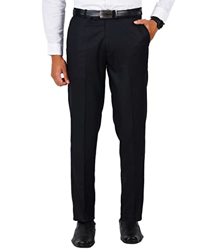Image of Mc Henry Men's Wrinkle Free Polyester Blended Stretchable Self Design Formal Regular Fit Trousers