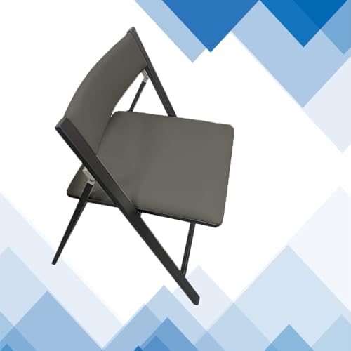 Portable Padded Folding Office Stool with Backrest - Metal Commercial Chairs, Leather Seat for Home, Events, Weddings, Church - Lightweight & Foldable Design