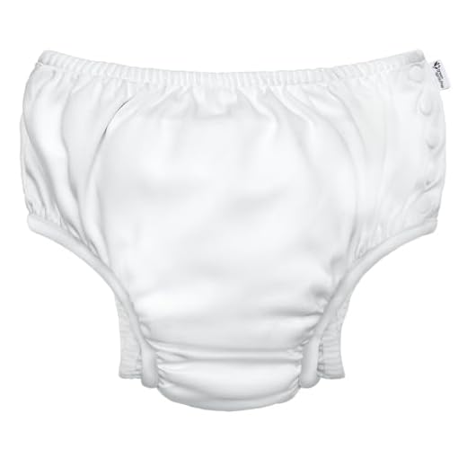 i Play. Baby Ultimate Reusable Snap Swim Diaper, New White, 6-12 Months