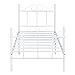H.J WeDoo Cadre de Lit Simple Moderne Lit en Métal pour Enfants Adultes, avec Tête de Lit Exquise et Solide Lattes, 90 x 190 cm, Blanc
