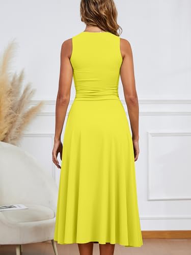 Image of Kaximil Women's Square Neck Corset A Line Maxi Dress Ruffle Ruched Waist Flowy Long Dresses