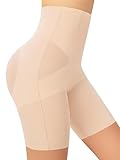 FluxFloe Shapewear for Women, Light Shaping Tummy Control High-Waisted ShortsSeamless, No-Roll Waist, 3D Butt Lift, Breathable, Invisible Under Dresses - Nude - S