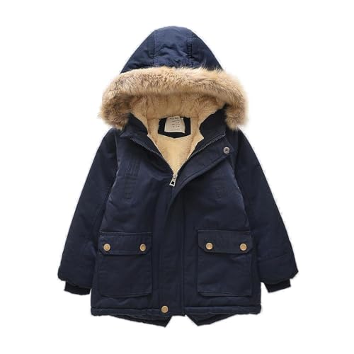 Boys Down Jacket Solid Winter Coat Thick Warm Outwear Kids Hooded Cool 4-13Y