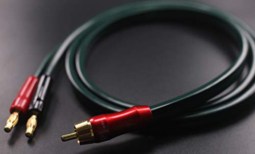 Cable de altavoz para conectar tocadiscos a bafles con terminales banana 5