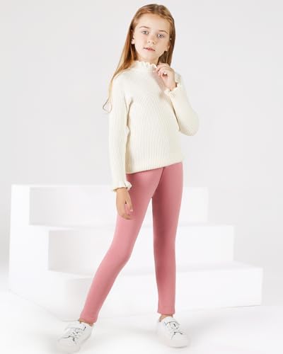 Adorel Meisjes Leggings Gevoerde Dikke Broek Katoen 2-Pack Zwart