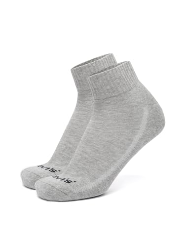 Image of Levi's LS201 Men's Cotton Stretch Ankle Mid Cut Half Terry Socks with Cushioned Sole (Pack of 3)