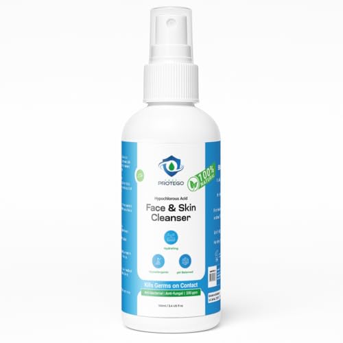 Aqua Protego Hypochlorous Acid Face & Skin Cleanser Spray | HOCl Facial Spray | Powerful Acne-Fighting Formula Combats Bacteria and Promotes Healthy Skin Safe for all Skin Types (100 ml)