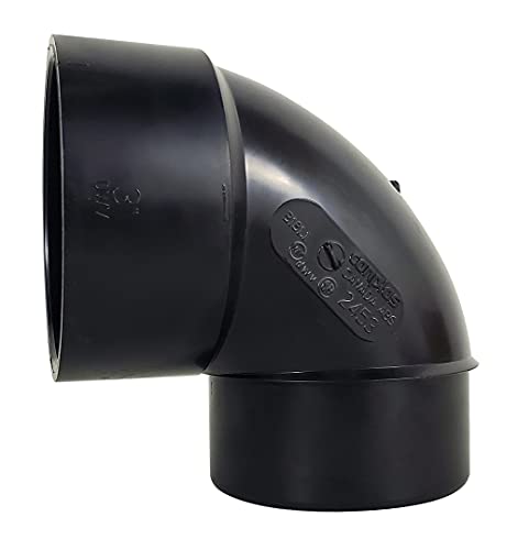 Image of Icon 14842 Fitting, ABS, 90` Elbow, Short Street, 3 inch, Spigot-Hub