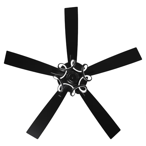 Parrot Uncle 52 Inch Ceiling Fans with Lights for Bedroom, Black Chandelier Ceiling Fan with Remote Control, 3 Speeds, Reverse DC Motor, Dimmable, Color Adjustable, Indoor/Outdoor, ETL - Thumbnail 7