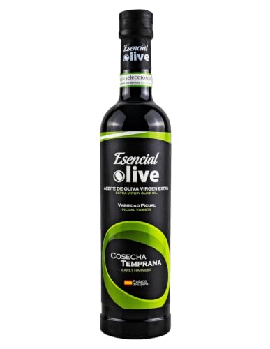 Esencial Olive | Aceite de Oliva Virgen Extra Variedad Picual Cosecha Temprana - Botella de vidrio 500 ml
