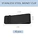 Philbinden 10Pcs Stainless Steel Money Clip Silver Slim Cash Clip for Men, Metal Money Clips Minimalist Pocket Cash Wallet (Black)