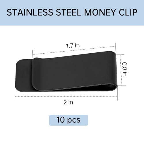 10Pcs Stainless Steel Money Clip Silver Slim Cash Clip for Men, Metal Money Clips Minimalist Pocket Cash Wallet2