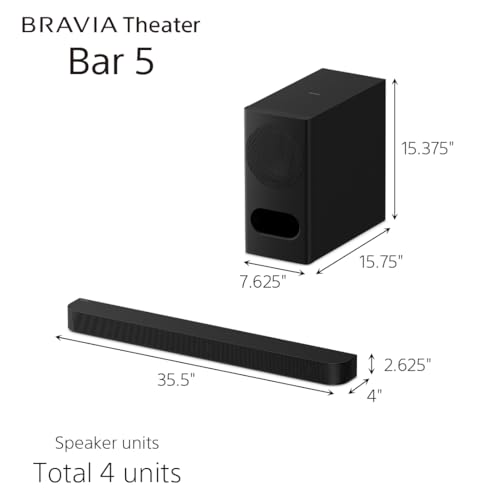 Image of Sony BRAVIA Theater Bar 5, 3.1ch Home Theater Soundbar & Wireless Sub | Dolby Atmos & DTS:X Surround Sound, Bluetooth, Center Channel for Clear Dialogue, Vertical Surround Engine, HT-B500