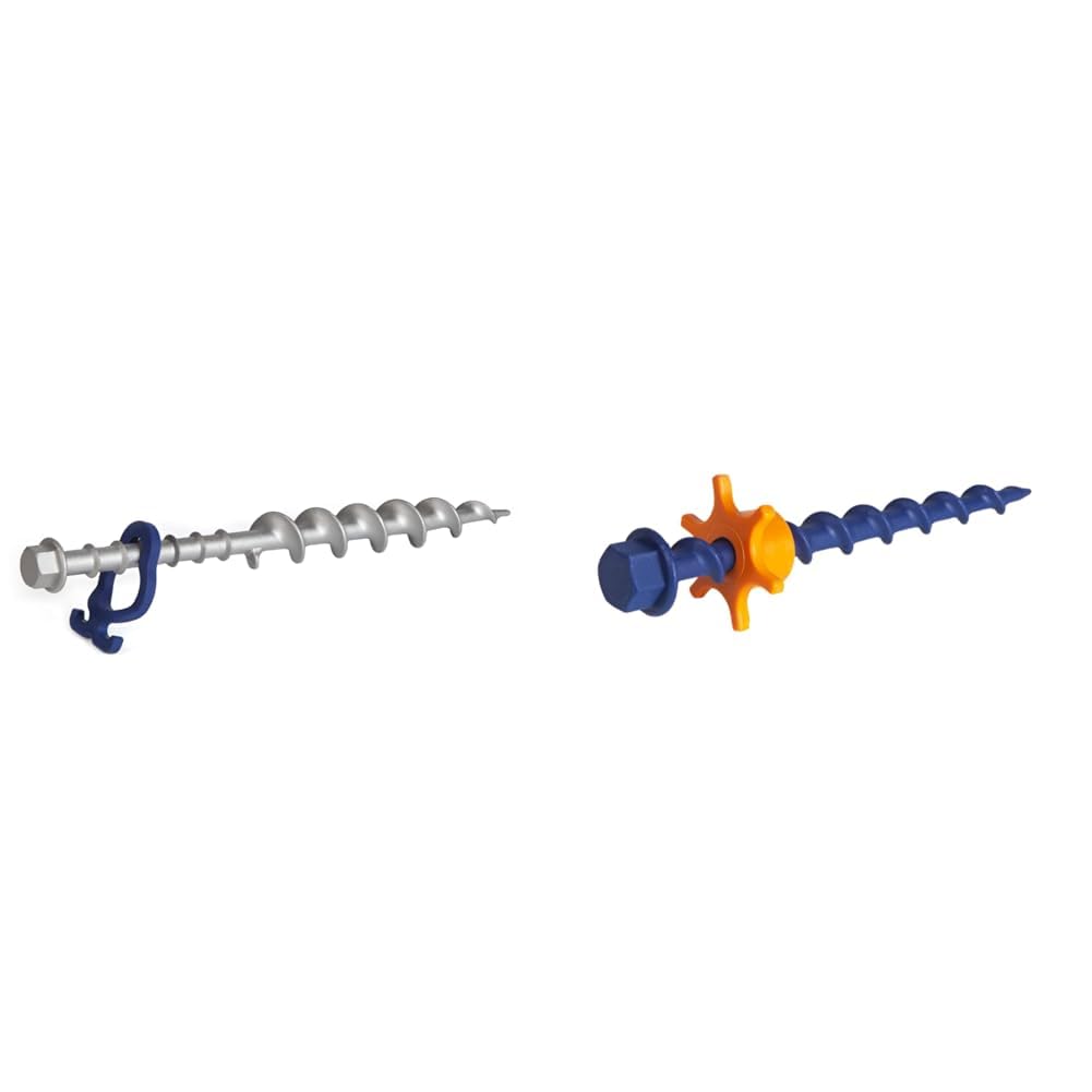 Peggy Peg – 2 Stück Schraubheringe Long aus Aluminium 31cm & Schraubhering Peg&Stop Small 16cm mit Kontermutter