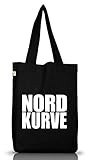  Shirtstreet24, NORDKURVE Hamburg Ultras Fußball Jutebeutel Stoff Tasche Earth Positive, Größe: onesize,Black