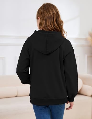 Flygo Unisex Boys Girls Hoodie Sweatshirt Full Zip Up Casual Long Sleeve Solid Jacket Kids Lightweight Outwear with Pockets4