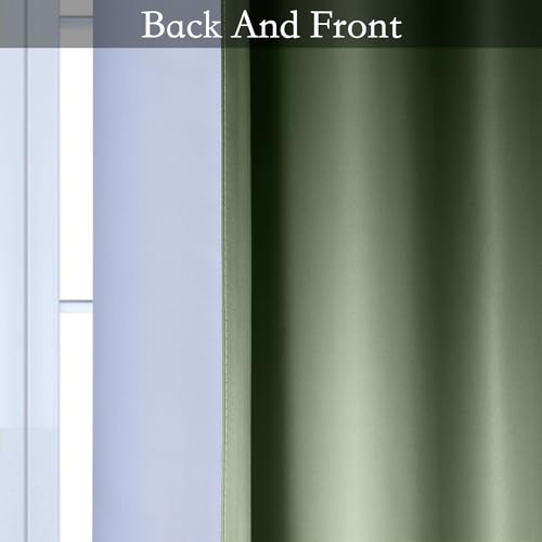 Image of SimpleHome Sage Green to Grey White Ombre Room Darkening Curtains 84 Inch | Curtains for Living Room,Light Blocking Thick Thermal Insulated Grommet Window Curtains Drapes for Bedroom, 2 Panels,52Wx84L