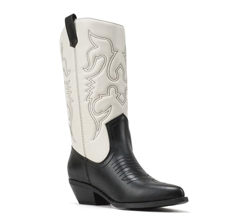 Image of Soda RENO ~ Women Western Cowboy Stitched Pointe Toe Low Heel Ankle Mid Shaft Fashion Boots