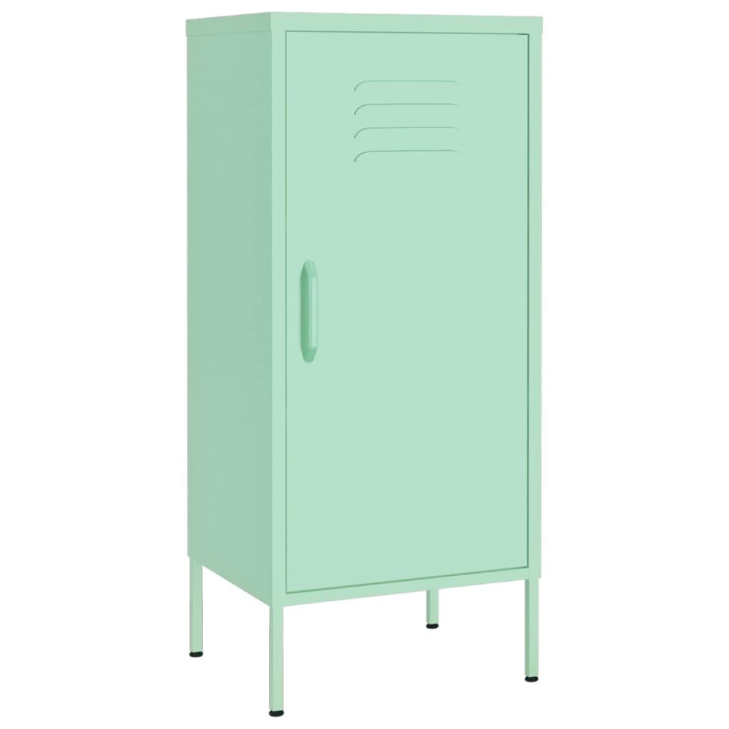 Armario de almacenamiento de acero verde menta de 42,5 cm para pasillo