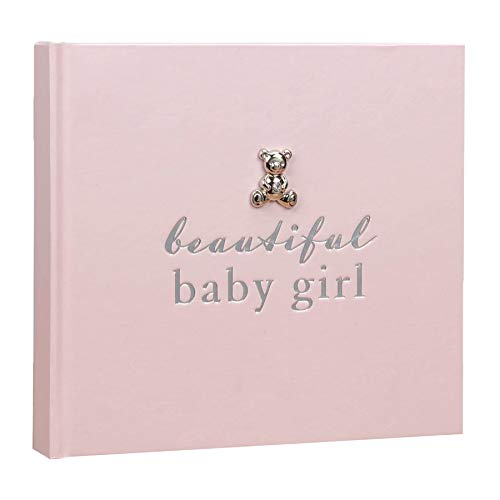 Widdop New Baby 50 6x4 Photo Album with Silver Teddy Attachment - Beautiful Baby Girl