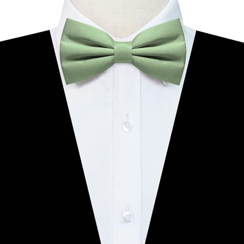 Image of JEMYGINS Solid Color Pre-tied Bow Tie Adjustable Bowtie for Men