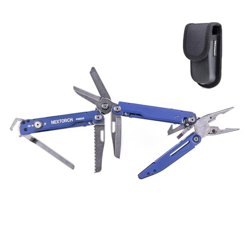 NEXTORCH PIONEER MT20 14-IN-1 Multi-tools Full-Size,Versatile Multi-tool Set with Scissors Needle Nose Pliers Pocket Clip Multi-tool for DIY Home Garden Outdoors Everyday Carry Men Gift Color (BLUE)