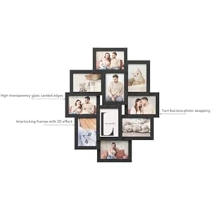 SONGMICS Collage Picture Frames, 4x6 Picture Frames Collage for Wall Decor, 10 Pack Photo Collage Frame for Gallery, Multi Family Picture Frame Set, Glass Front, Assembly Required, Ink Black SONGMICS Collage Picture Frames 4×6 Picture Frames Collage for Wall Decor 10 Pack Photo Collage Frame for Gallery Multi Family Picture Frame Set Glass Front Assembly Required Ink Black