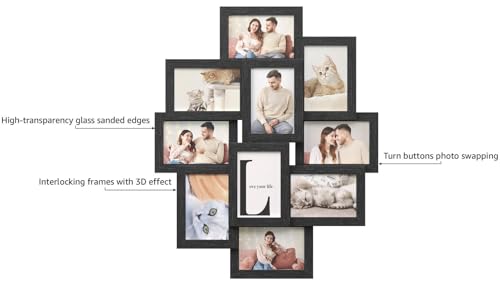 SONGMICS-Collage-Picture-Frames-4×6-Picture-Frames-Collage-for-Wall-Decor-10-Pack-Photo-Collage-Frame-for-Gallery-Multi-Family-Picture-Frame-Set-Glass-Front-Assembly-Required-Ink-Black SONGMICS Collage Picture Frames 4×6 Picture Frames Collage for Wall Decor 10 Pack Photo Collage Frame for Gallery Multi Family Picture Frame Set Glass Front Assembly Required Ink Black