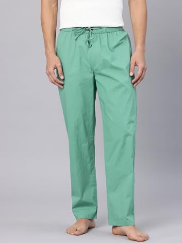Image of Majestic Man Men's Pure Cotton Solid Lounge Pyjama Pants| Comfort Fit | Elastic Waist with Drawstring | 3 Pockets | Front Zip Closure
