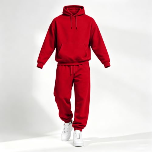 Track Suits for Men Set Sweatsets Oversized Fleece Hoodie Joggers Pants - image 3