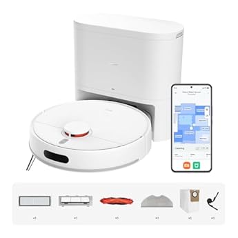 Foto di XIAOMI Robot Vacuum H40, Aspirapolvere e Lavapavimenti all-in-one, Potenza di Aspirazione 10.000Pa, Mappatura ad alta precisione con LDS, Ideale per Tappeti a Pelo Corto e Pavimenti Duri