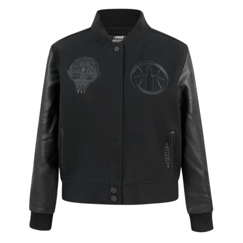 Image of Pro Standard Womens WNBA Classic Triple Black Varsity Jacket