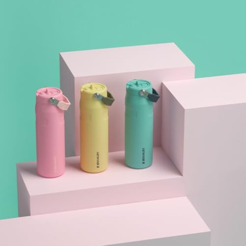 Image of Stanley IceFlow Flip Straw 2.0 Water Bottle 24 oz | Built-In Straw for Travel and Sports | Lightweight and Leak Resistant | Insulated Stainless Steel | BPA-Free | Pink Mesa