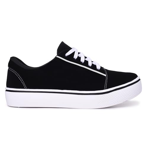 Loja Produto Tênis 17 Tênis Casual Clássico Unissex, Preto e Tira Branca, Moda School, ...