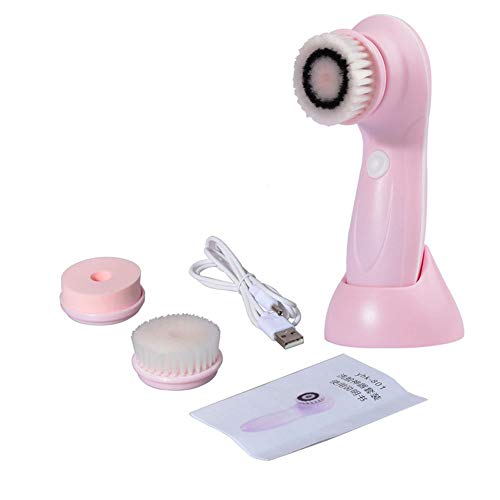 Charging Facial Cleanser Face Wash Brush Electronic Cosmetology Facial Washer to Remove Black-Headed Pore Cleaner to Wash Face (Pink)