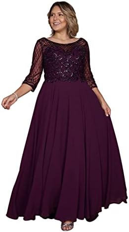Mother of The Bride Dress - Plus Size Long Sleeve Formal Dress