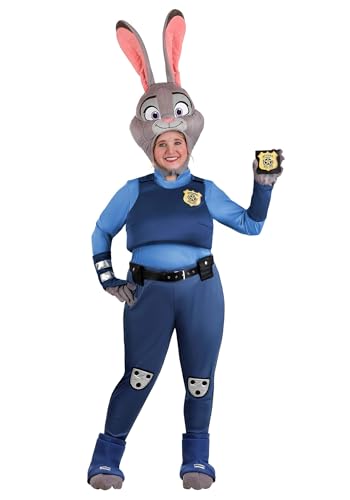 Plus Size Disney Zootopia Judy Hopps Costume for Women - Includes Pants, Vest, Belt, Tail, Badge, Gloves & Bunny Headpiece 4X