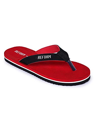 Image of REFOAM Red Rubber Slip on Casual Slippers /Flip-Flop for Women